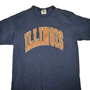Vintage Illinois Shirt Wide World Sportswear Men’s T Shirt Size XL Blue USA Made